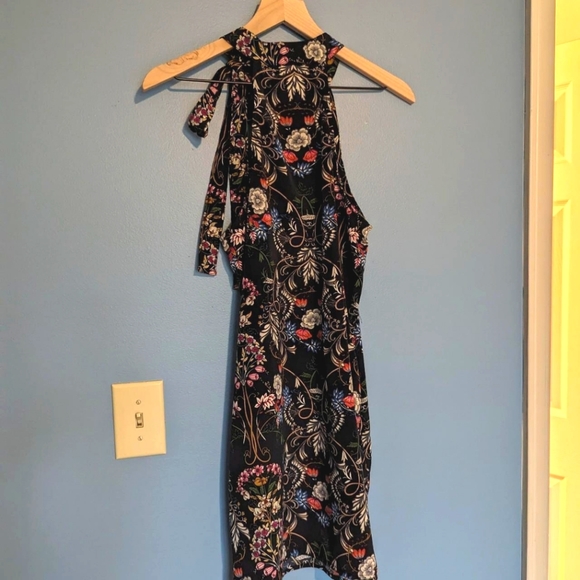 NWT Rokoko size L summer dress black floral print - Picture 2 of 5